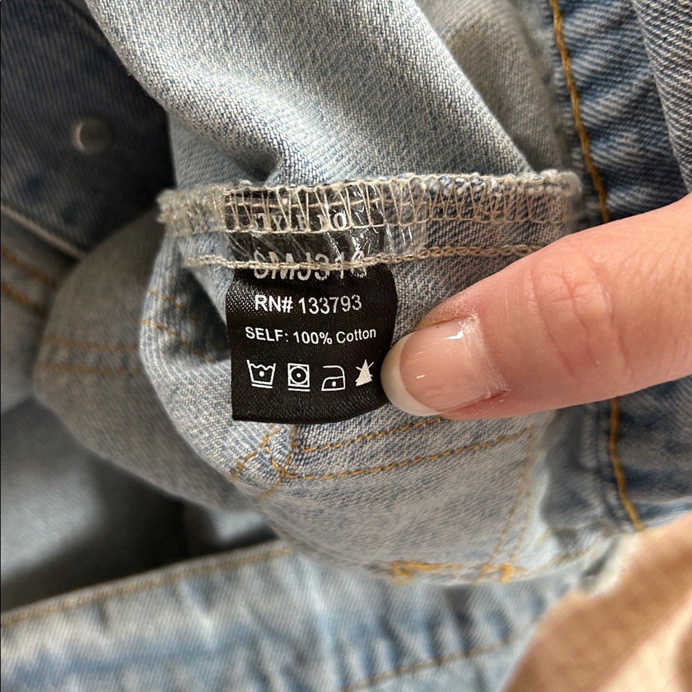 POL Oversized Patchwork Denim Jean‎ Jacket Size M… - image 7